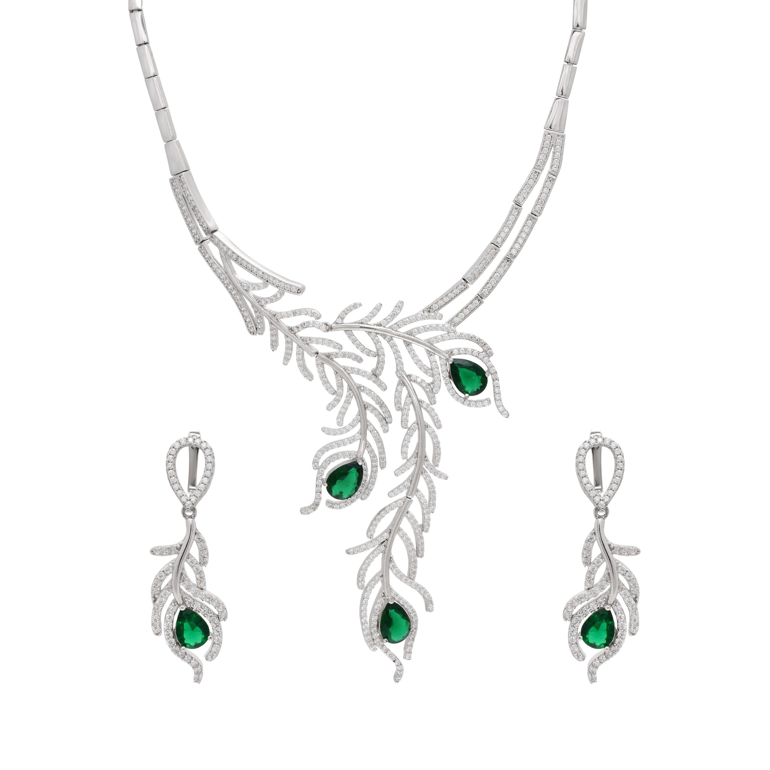 Leafy Brilliance Silver Set - Image 2